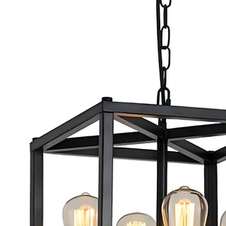 ZOWALA - Square Industrial 4-Light Suspension Chandelier Image - 8