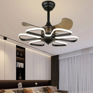 Stylish Elegant Flower Modern Ceiling Fan with Light Zawala Image - 1