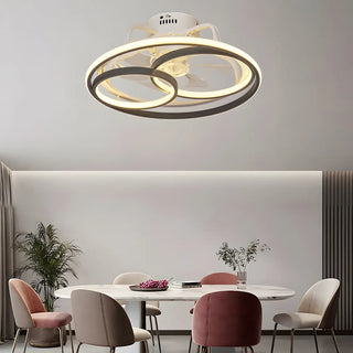ZOWALA - Stylish Black Multi-Ring Ceiling Fan Light Image - 2