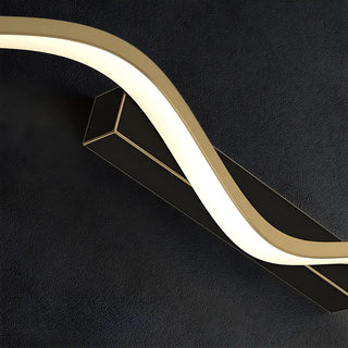 Gold Stylish LED Wave Metal Mirror LED Vanity Light Zawala Image - 12