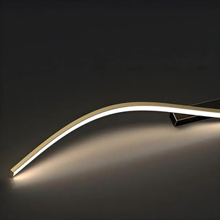 Gold Stylish LED Wave Metal Mirror LED Vanity Light Zawala Image - 14