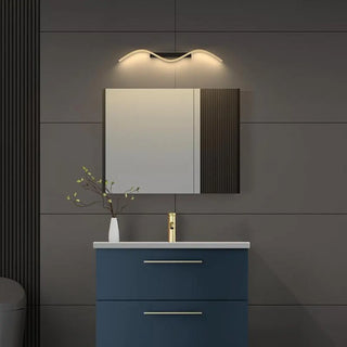 Gold Stylish LED Wave Metal Mirror LED Vanity Light Zawala Image - 2