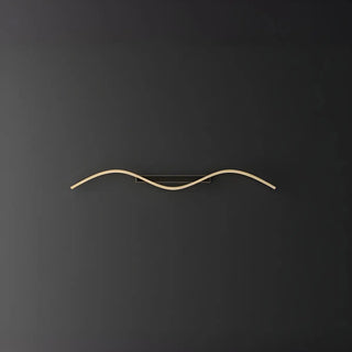 Gold Stylish LED Wave Metal Mirror LED Vanity Light Zawala Image - 9
