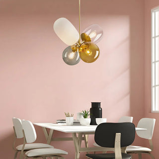 ZOWALA - Glass Multi-Color Living Room 4-Light Bubble Chandelier Image - 2