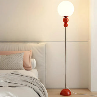 Bedside Stylish Red Orb Metal LED Floor Light Zawala Image - 1