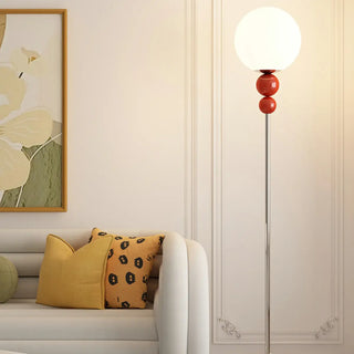 Bedside Stylish Red Orb Metal LED Floor Light Zawala Image - 4