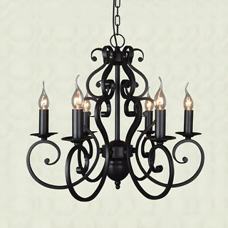 ZOWALA - Traditional Black Iron Candelabra Chandelier Image - 1