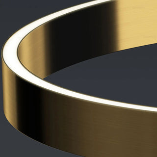 Trendy Modern Gold Circle and Arc Metal Floor Lamp Zawala Image - 2
