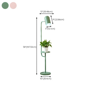 Trendy Pink Cylinder Metal Floor Lamp with Shelf Zawala #size