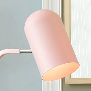 Trendy Pink Cylinder Metal Floor Lamp with Shelf Zawala Image - 7