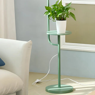Trendy Pink Cylinder Metal Floor Lamp with Shelf Zawala Image - 8