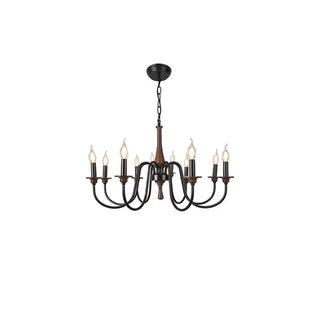 ZOWALA - Vintage Arm Candelabra Dining Room Black Large Chandelier Image - 5