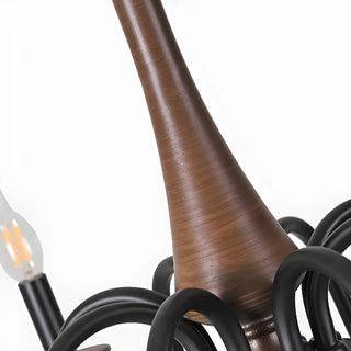 ZOWALA - Vintage Arm Candelabra Dining Room Black Large Chandelier Image - 6