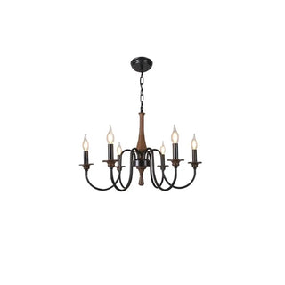 ZOWALA - Vintage Arm Candelabra Dining Room Black Large Chandelier Image - 8