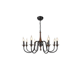 ZOWALA - Vintage Arm Candelabra Dining Room Black Large Chandelier Image - 9