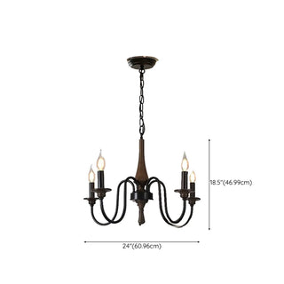 ZOWALA - Vintage Brown Up Curve Candelabra Chandelier #size
