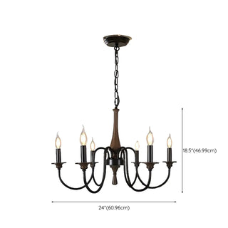 ZOWALA - Vintage Brown Up Curve Candelabra Chandelier Image - 11