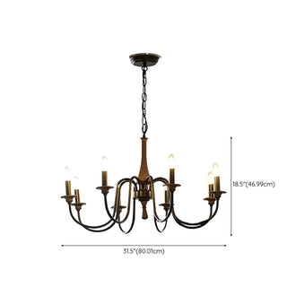 ZOWALA - Vintage Brown Up Curve Candelabra Chandelier Image - 12