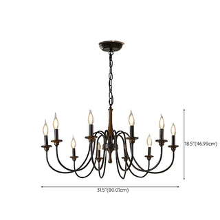 ZOWALA - Vintage Brown Up Curve Candelabra Chandelier Image - 13
