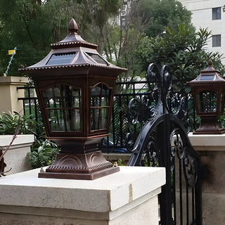 Vintage Chic Solar Lantern Black Aluminum Outdoor Lamp Zawala Image - 3