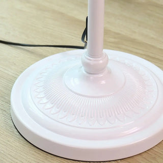 Adjustable White Cylinder Floor Lamp with Side Table Zawala Image - 5