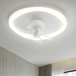 Simple Ring Flush Mount Ceiling Fan with LED Light Zawala Image - 1