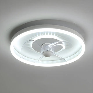 ZOWALA - White Round Modern Ceiling Fan with Light Image - 10